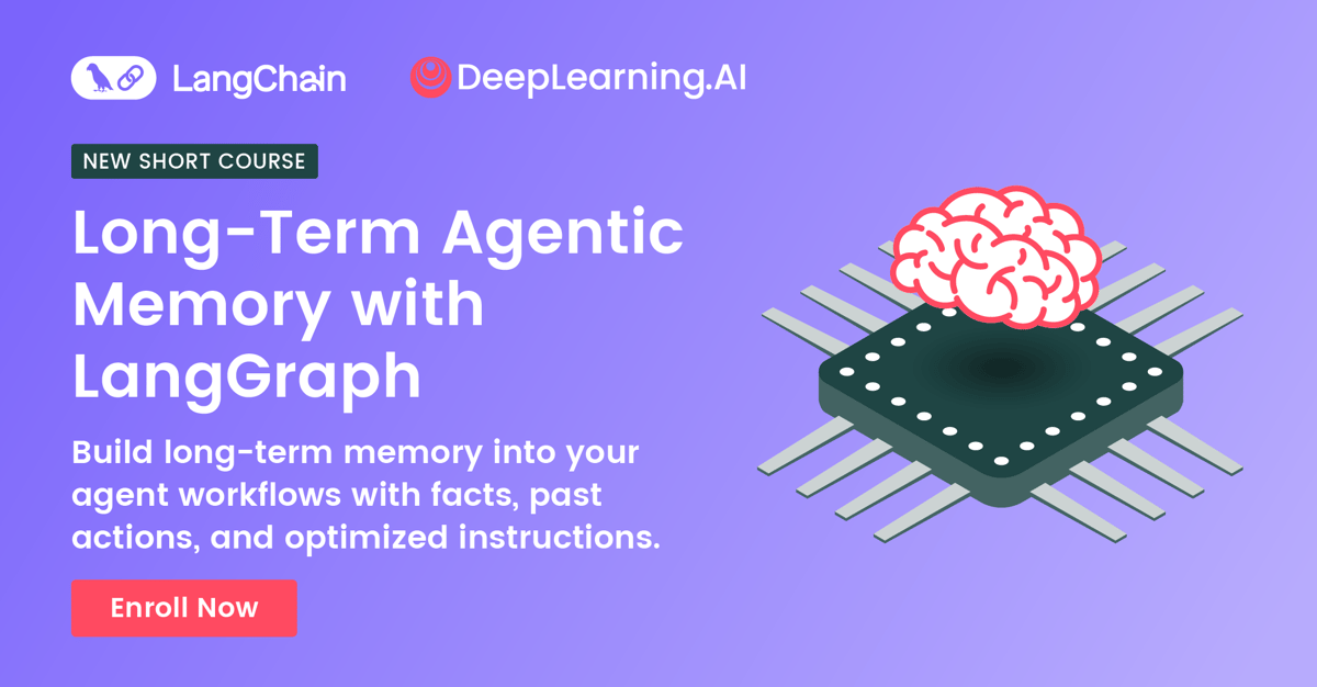 Promo banner for: "Long-Term Agentic Memory with LangGraph"