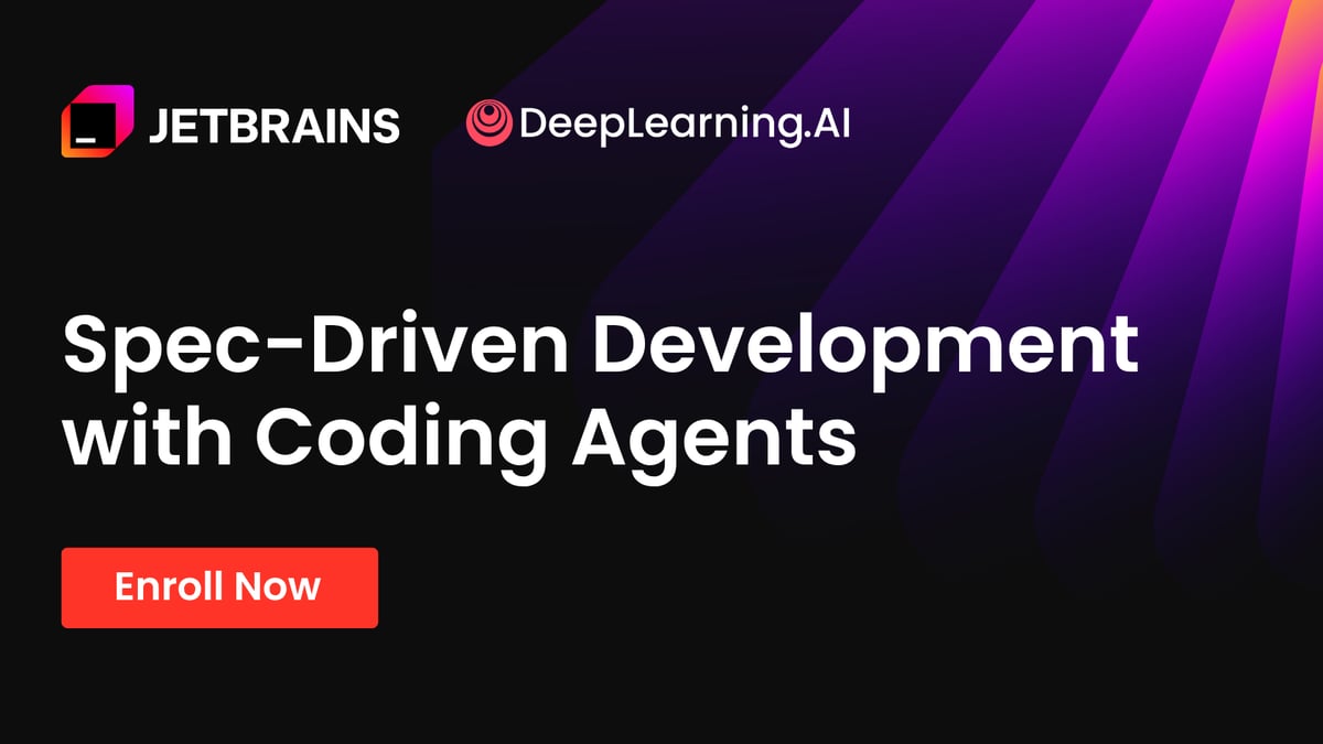 Discover spec-driven development using coding agents with JetBrains and DeepLearning.AI. Enroll today!