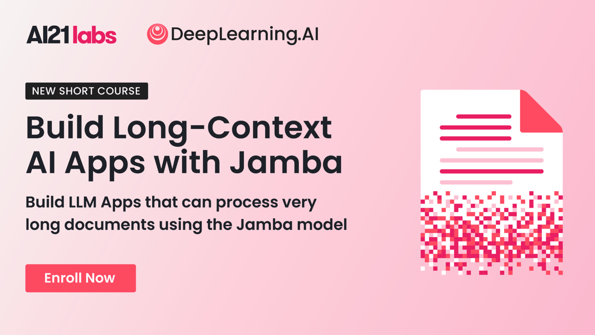 Promo banner for "Build Long-Context AI Apps with Jamba""