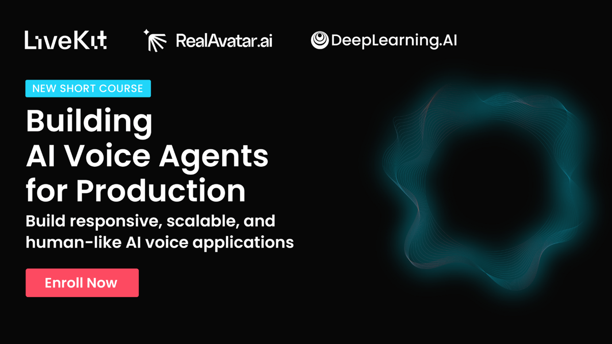 Promo banner for: "Building AI Voice Agents for Production"