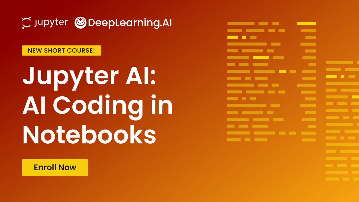 Promo banner for: "Jupyter AI: AI Coding in Notebooks"