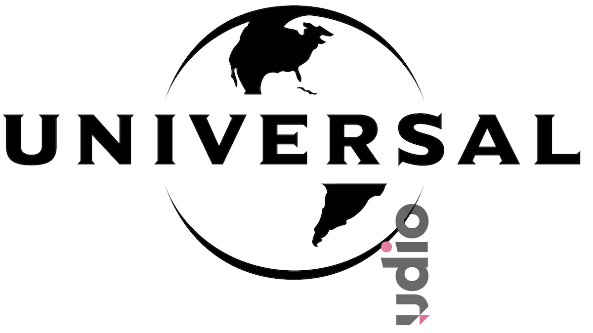 Universal Music logo paired with Udio, highlighting their new AI music generation venture.