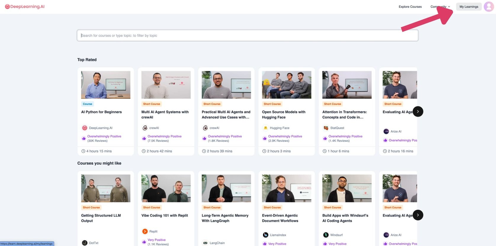 How can I edit my DeepLearning.AI profile?