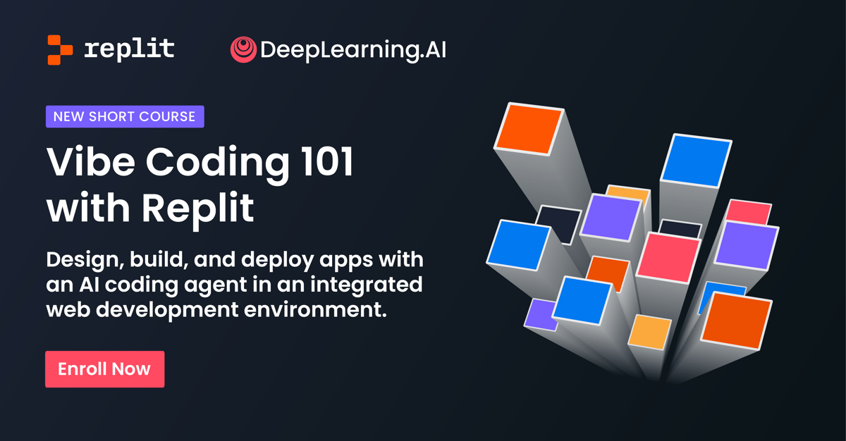 Promo banner for: "Vibe Coding 101 with Replit"