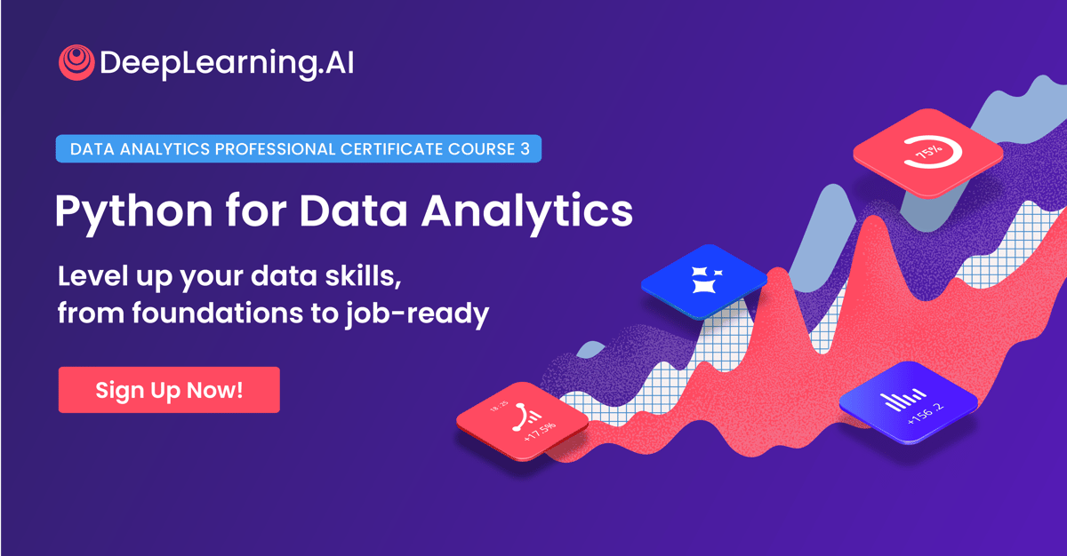 Promo banner for "Python for Data Analytics"