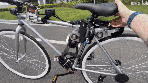 A self-riding bicycle